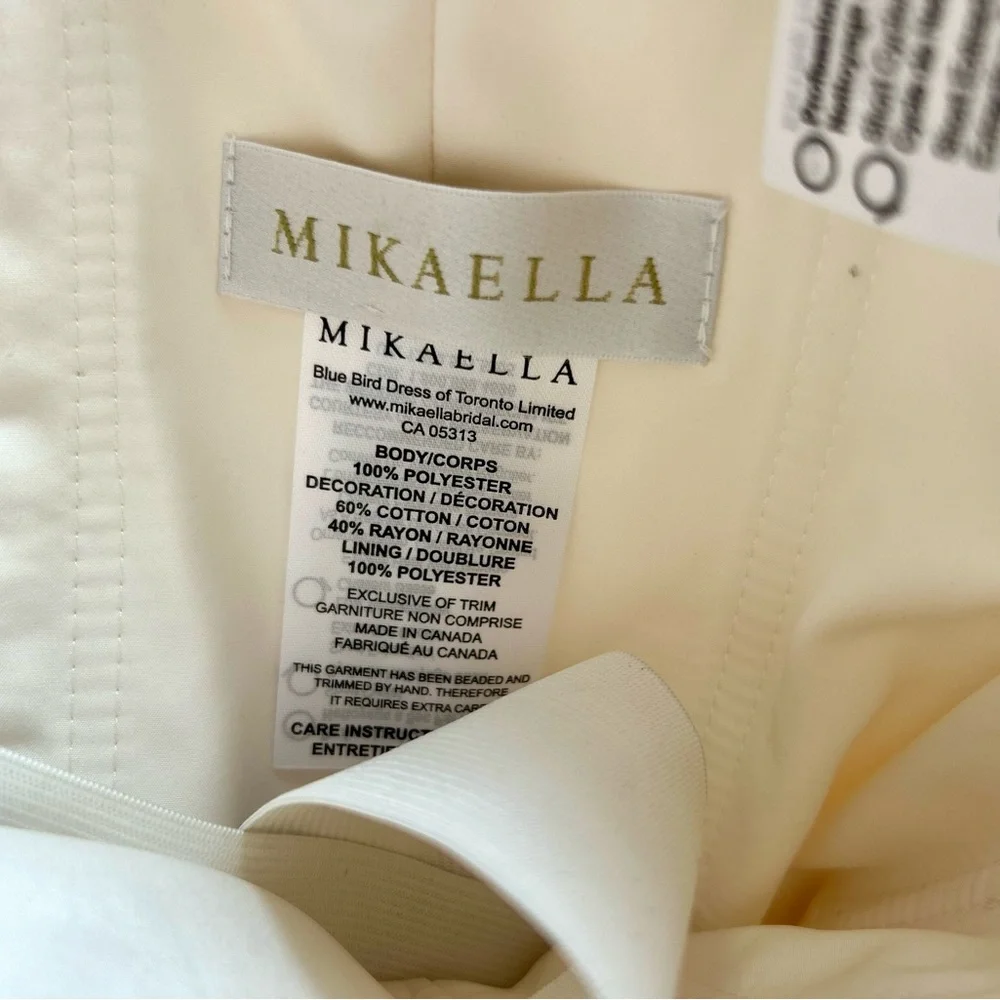 NWT Mikaella Bridal Light Ivory Lace Wedding Dress Size 6 - Picture 14 of 17